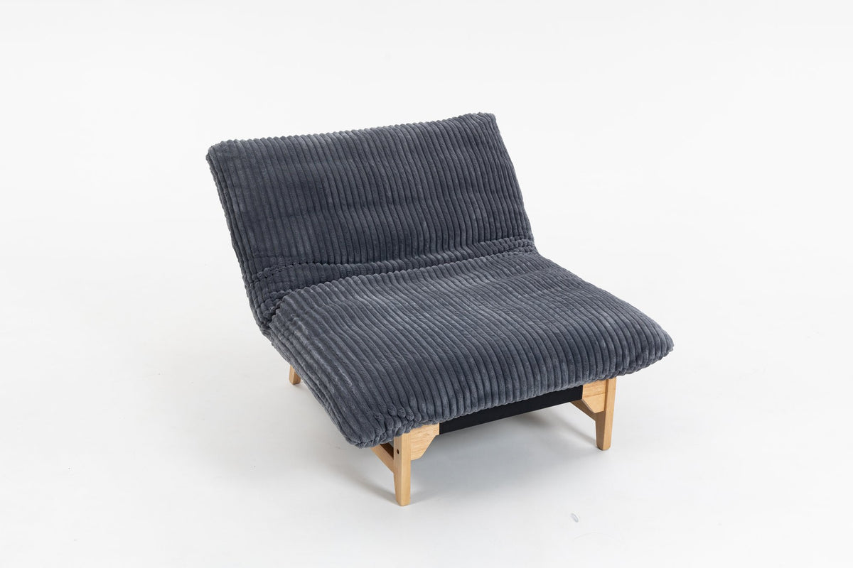 Bean bag chair for Adults, Accent Armless Lazy Sofa, Casual Single Sofa, Corduroy Fabric, With Backrest, Single Seat