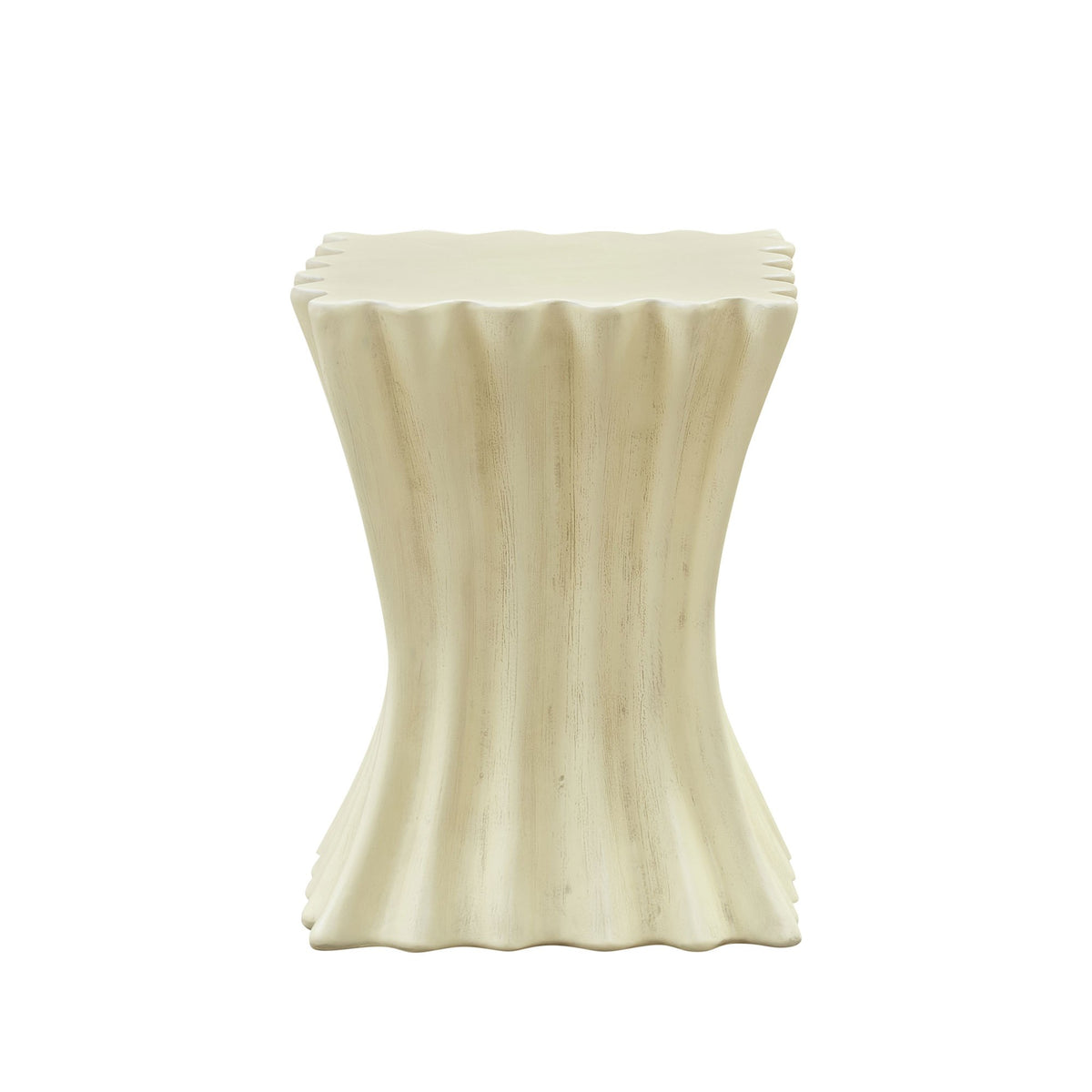 15.16 inch Side Table Vintage Sturdy Fiberglass Table For Living Room Apartment No Need Assembly Beige