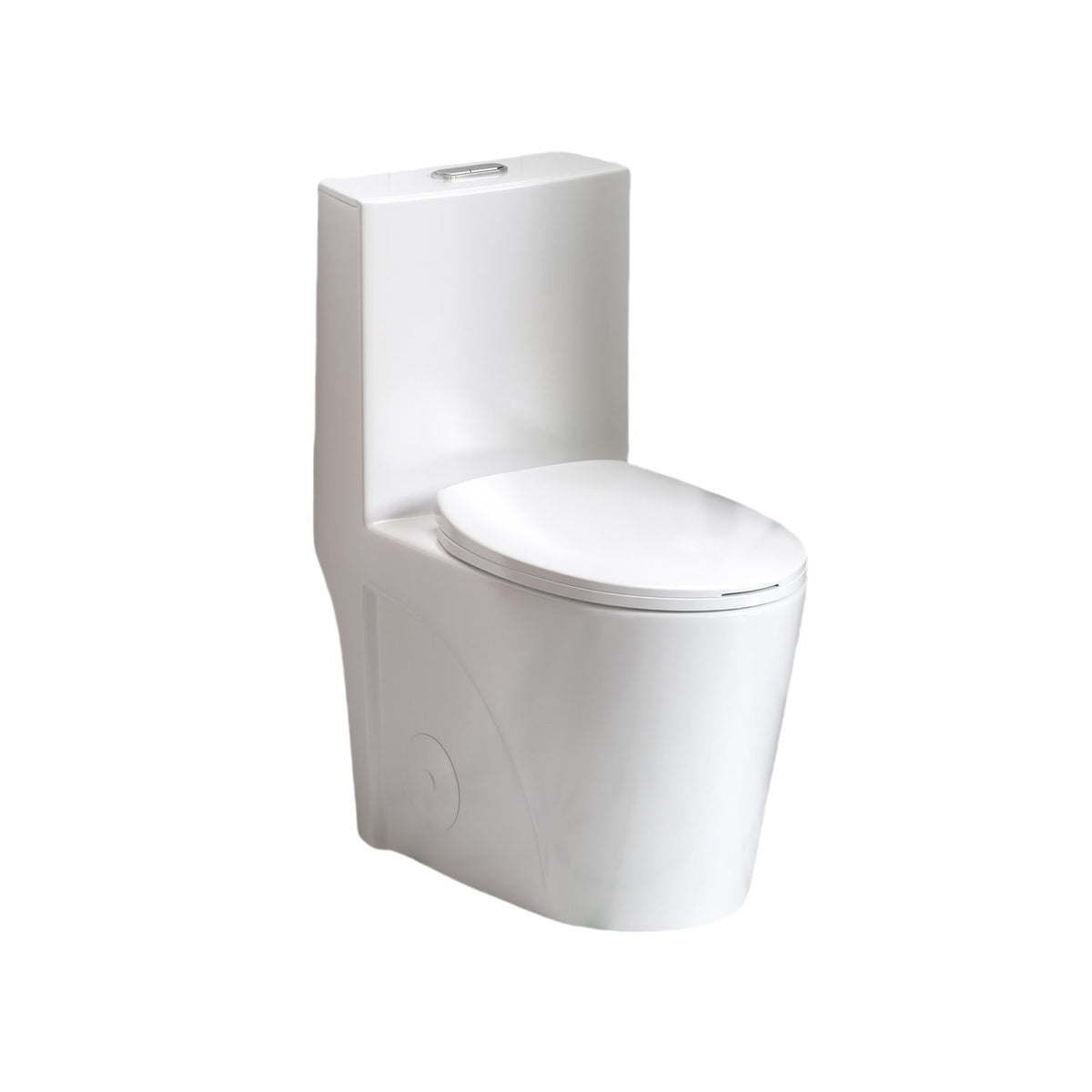 1.1/1.6 GPF Siphonic Flush One-Piece Toilet for bathrooms,Siphonic S-trap 12",Elongated Bowl with Soft Close Seat,Powerful Dual Flush MAP 1000g,Comfort Chair Seat ADA Height 17",Glossy White GW-001