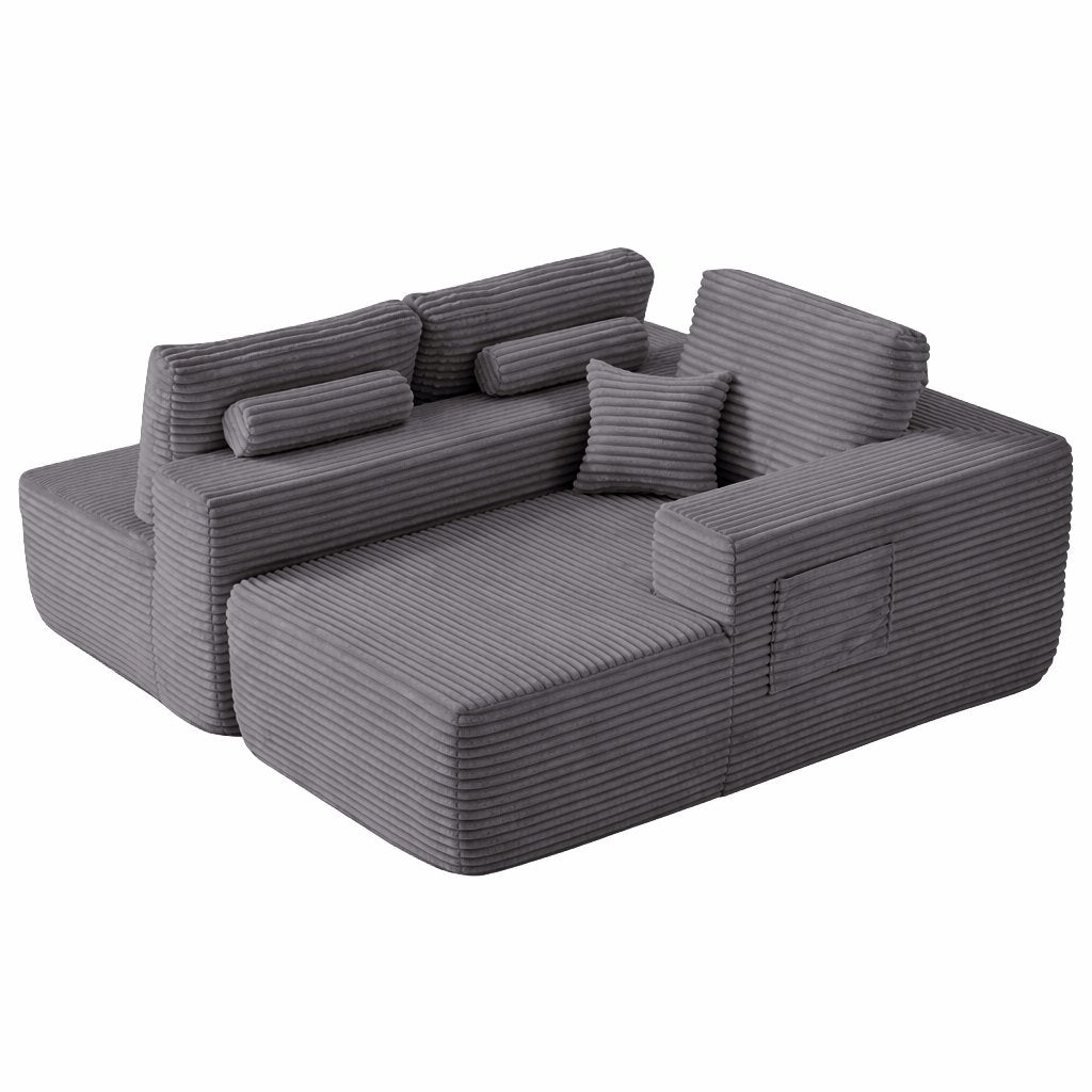 104" Cloud Sectional Sofa with L-Shape Chaise and Side Pockets, Modern Modular Design, Deep Seating, Upholstered Couch – Model W3975S00034