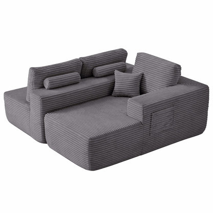 104" Cloud Sectional Sofa with L-Shape Chaise and Side Pockets, Modern Modular Design, Deep Seating, Upholstered Couch – Model W3975S00034