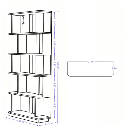 90 cm space saving corner bookshelf + 80 cm bookcase extendable free combination, set of 2 display shelf