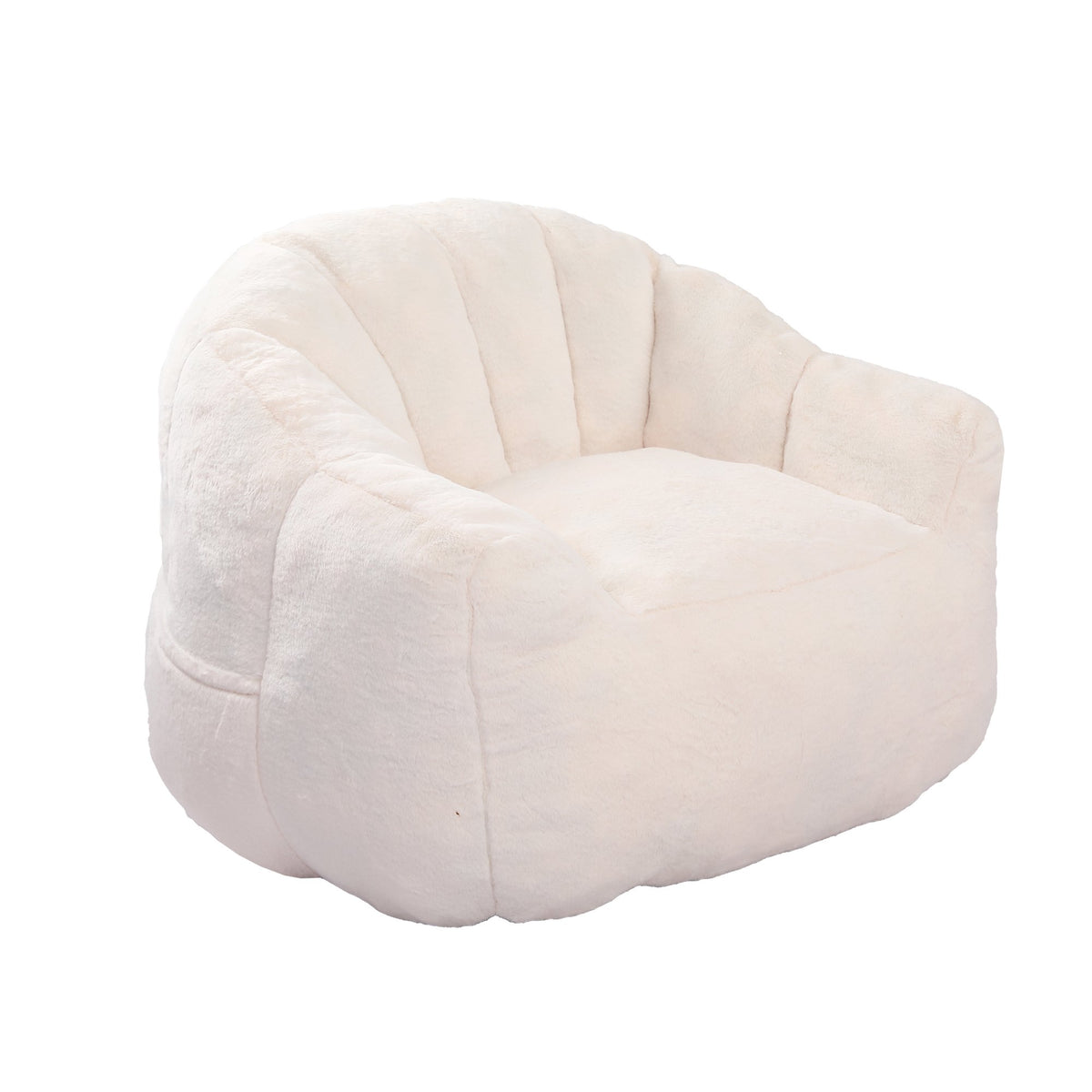 Beanbag Chair, Beanbag Sofa Chair with Armrests Stuffed High-Density Foam, Lazy Sofa Comfy Chairs Beanbag Chair for Adults, Bedroom Reading – White