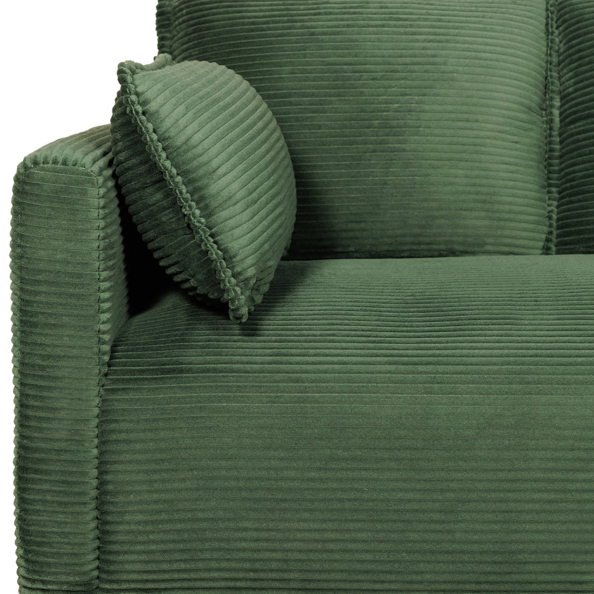 48" Soft Corduroy Loveseat Couch W/Soft Cushions,Side Storage Pocket,Sturdy Composite Board & Solid Wood Frame, High Rebound Sponge,Easy Assembly,Ideal for Living Room,Apartment,Dorm,Office.