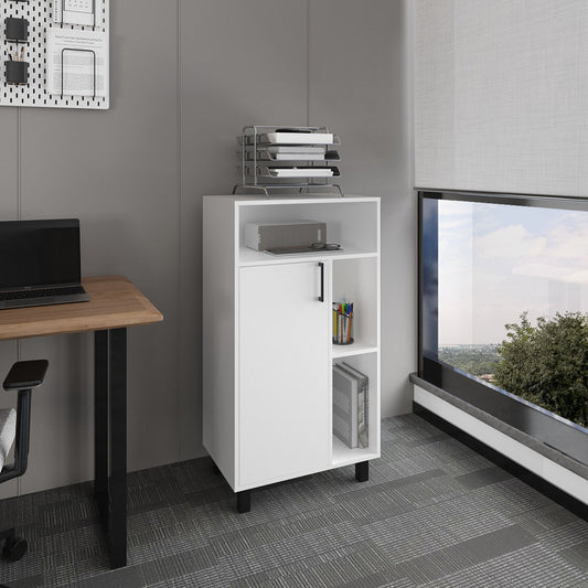 Base Cabinet, 1 Door, 3 Shelves, 4 Legs, White
