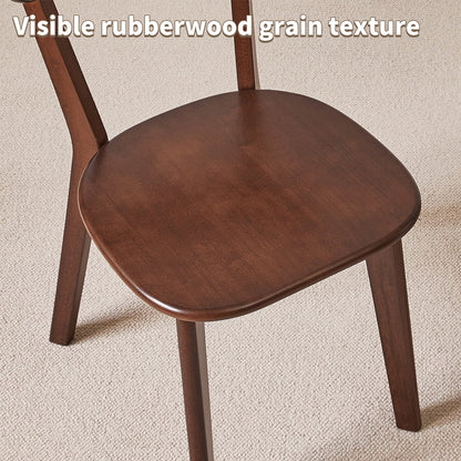 (Set of 2 pcs) Dining chair wooden Premium grade rubber wood natural wood made in Southeast Asia 100% solid wood chair table chair wooden living room chair simple and natural 46*37*76 cm