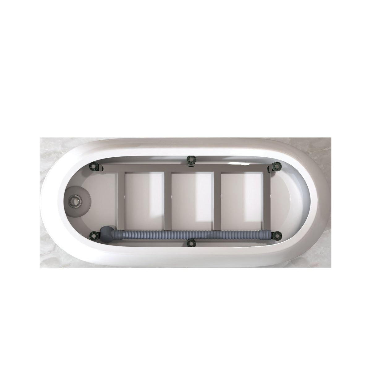 59" Special-Shaped Freestanding Slipper Bathtub in Gloss White with Chrome Overflow & Pop-Up Drain, Pure Acrylic Construction