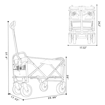 Minimeetall Strap, Collapsible Foldable Wagon Cart with strapping system Beach Wagon, Utility Cart