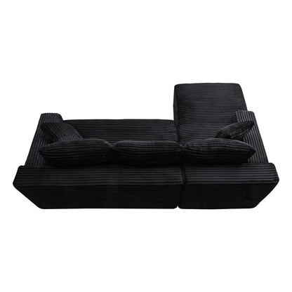 94.5" Cloud Modular Sectional Sofa Couch with L-Shape Chaise, Modern Minimalist Upholstered Couches, Deep Seat Corner Couch – Model W5515P479893