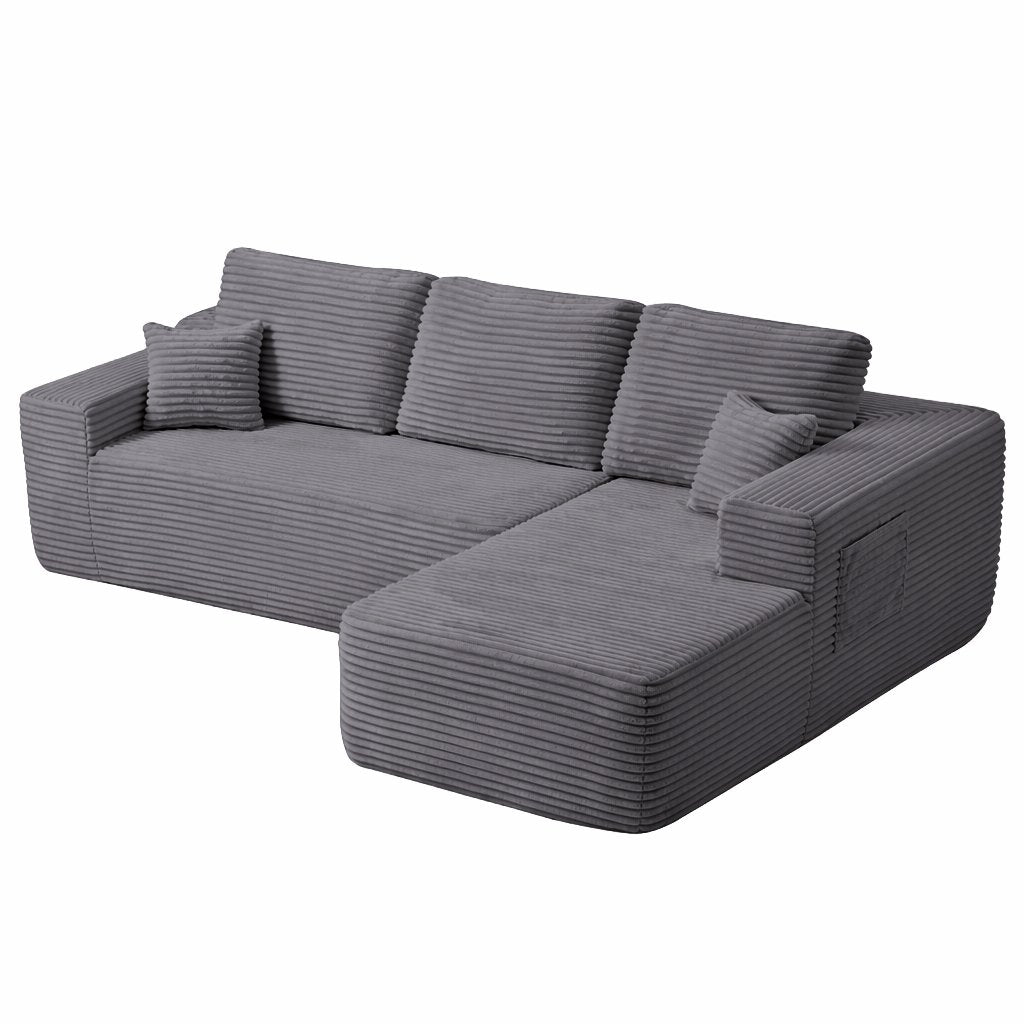 104" Cloud Sectional Sofa with L-Shape Chaise and Side Pockets, Modern Modular Design, Deep Seating, Upholstered Couch – Model W3975S00034