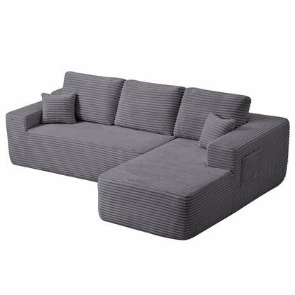 104" Cloud Sectional Sofa with L-Shape Chaise and Side Pockets, Modern Modular Design, Deep Seating, Upholstered Couch – Model W3975S00034