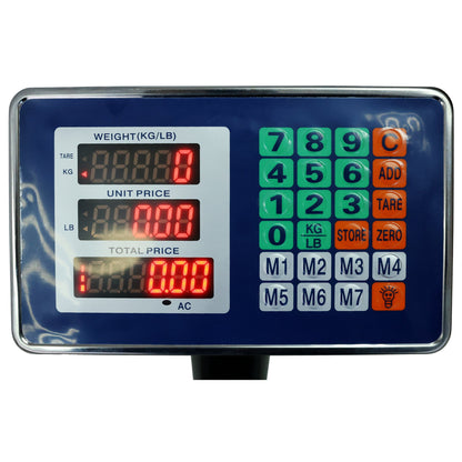 660lbs Weight Computing Digital Scale Floor Platform Scale, 0.1 lbs Accuracy Computing Floor Scale with LB/KG, Tare, Price Calculator