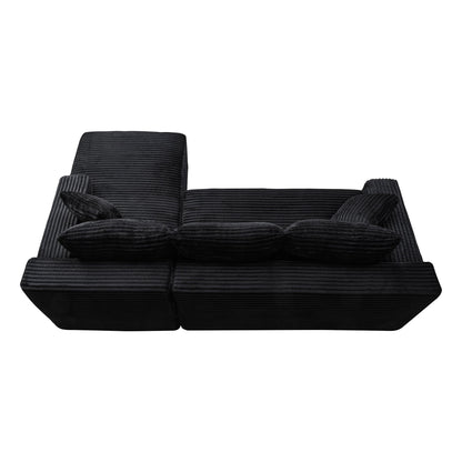 94.5" Cloud Modular Sectional Sofa Couch with L-Shape Chaise, Modern Minimalist Upholstered Couches, Deep Seat Corner Couch – Model W5515P479894