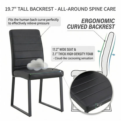 4-Pack - Premium PU office/dining chairs with high-density foam, sturdy iron legs (spray paint), multiple colors. Easy assembly