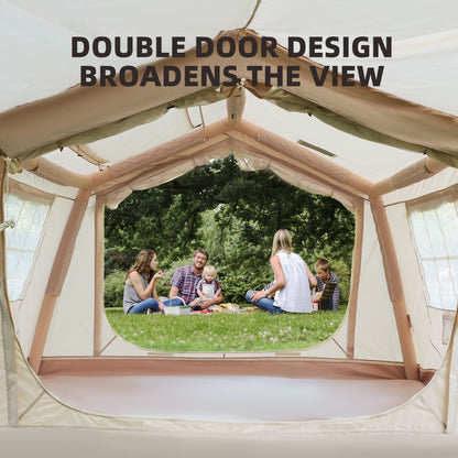8 m ²  Inflatable Tents for Camping, Blow Up Tent with Hand Pump, Easy Setup InflatableTent 4 Season Tent, Waterproof Oxford Air Glamping Tents for Camping Adult 4/6/8 Person