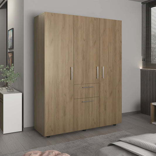 Bariloche 70" High Four-Door, One Drawer Armoire with Three Hanging Rods and Seven Storage Shelves, Bedroom Wardrove