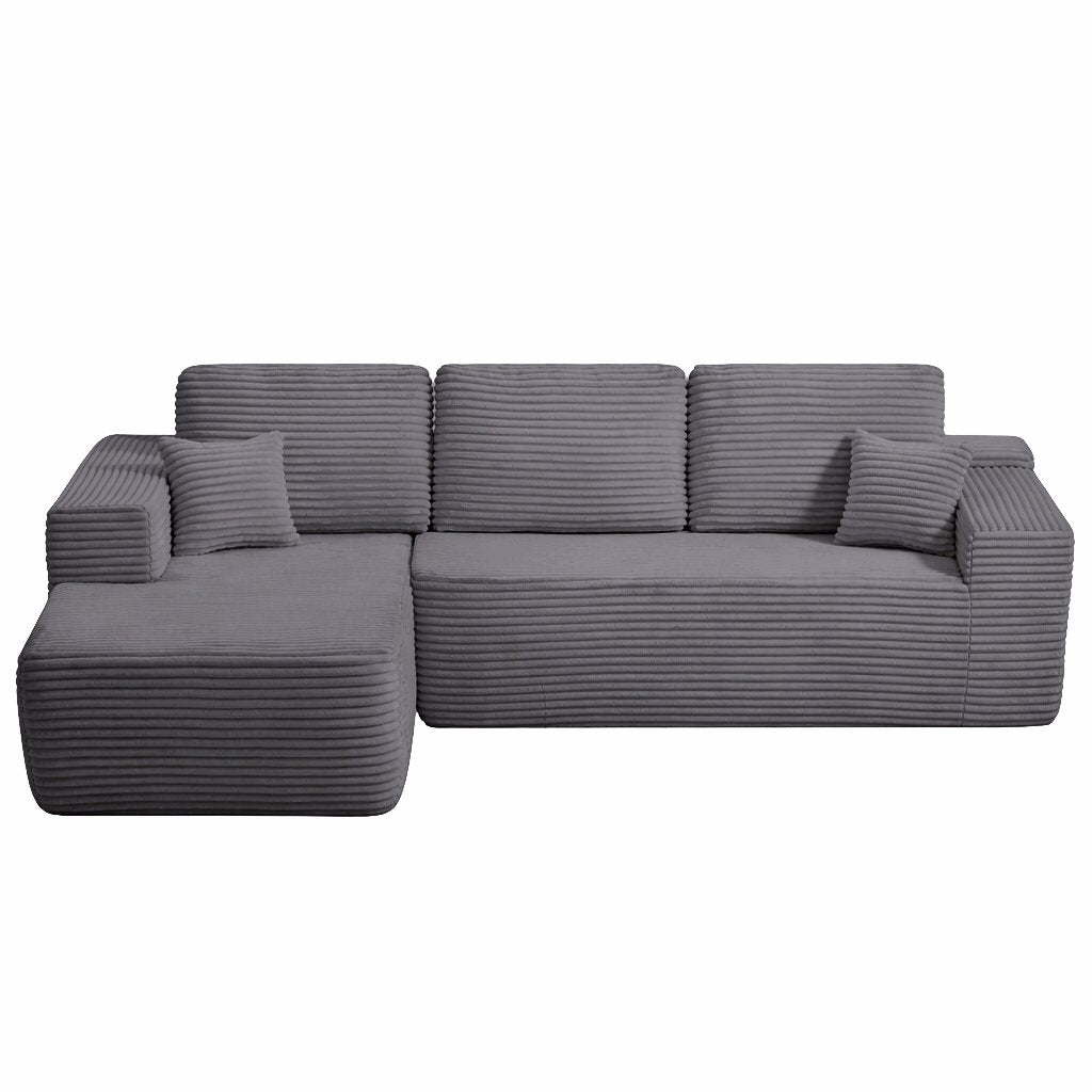 104" Cloud Sectional Sofa with L-Shape Chaise and Side Pockets, Modern Modular Design, Deep Seating, Upholstered Couch – Model W3975S00032