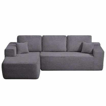 104" Cloud Sectional Sofa with L-Shape Chaise and Side Pockets, Modern Modular Design, Deep Seating, Upholstered Couch – Model W3975S00032