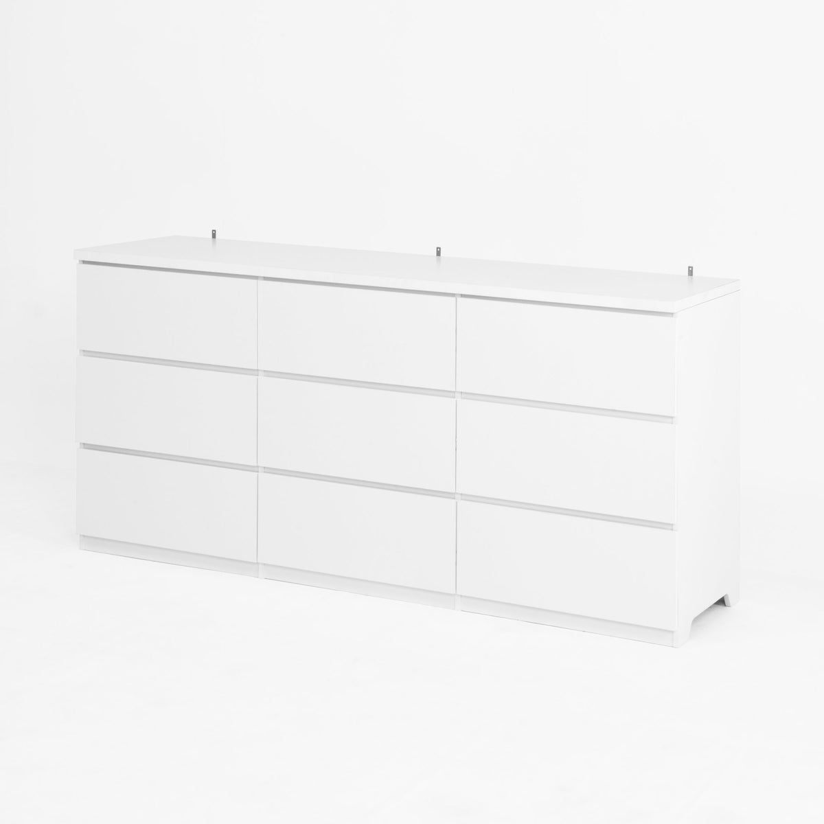 9 Drawer Dresser with No Handle Design, Modern White Matte Wood Dresser, Storage Chest of Drawers – Model W409P371352
