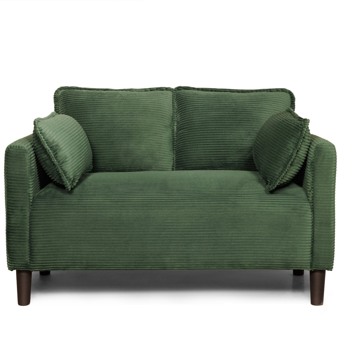 48" Soft Corduroy Loveseat Couch W/Soft Cushions,Side Storage Pocket,Sturdy Composite Board & Solid Wood Frame, High Rebound Sponge,Easy Assembly,Ideal for Living Room,Apartment,Dorm,Office.