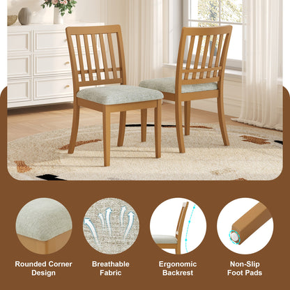 3-Piece Round Dining Table Set for 2 People, 1 Folding Wood Dining Table + 2 Upholstered Chairs – Model N752S000618A