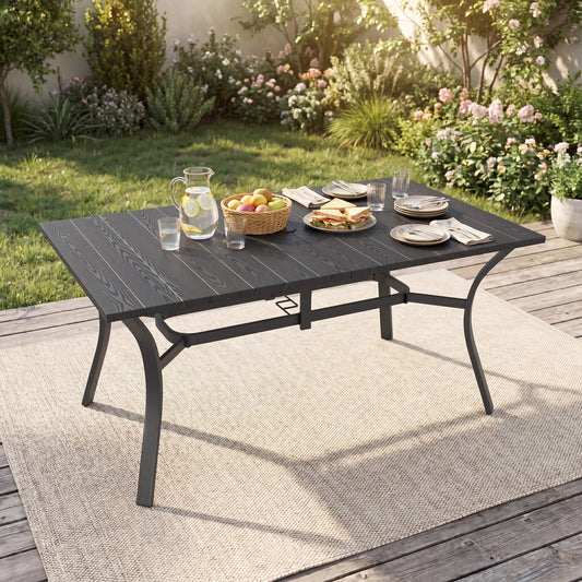 1 Pieces Oudoor Indoor Dinning Rectangular table Black Color