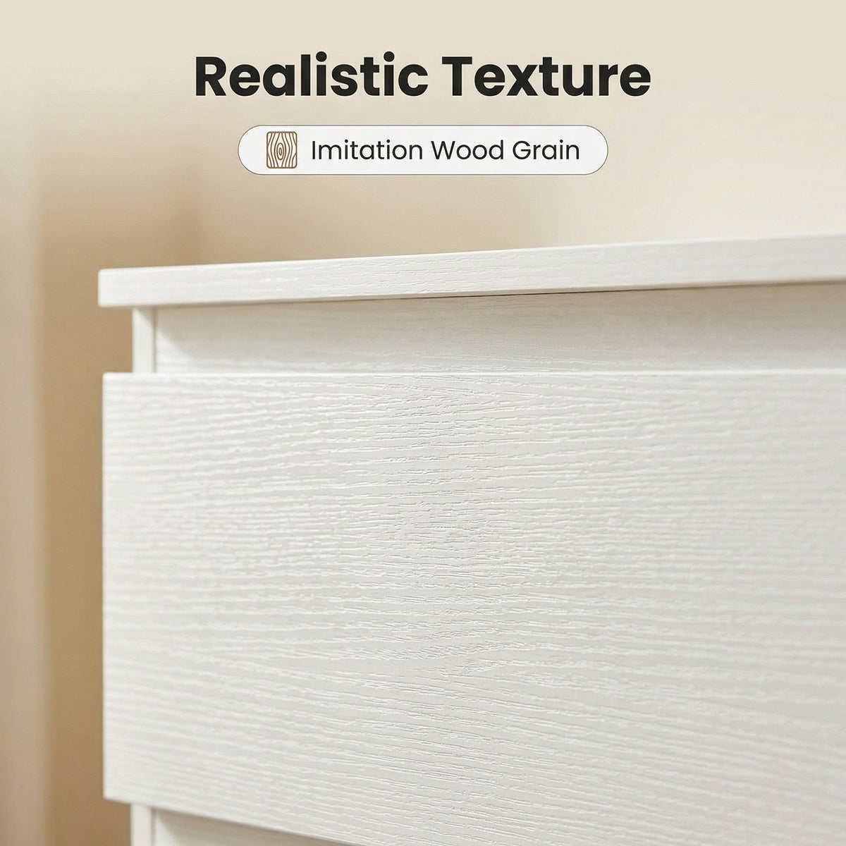 6 Drawer White Dresser, Modern Dresser for Bedroom with Spacious Countertop, Wood Storage Cabinet with Concealed Handles & 6 Deep Drawers for Bedroom, Living Room, Entryway, 15.7" D x 47.2" W x 30.9"