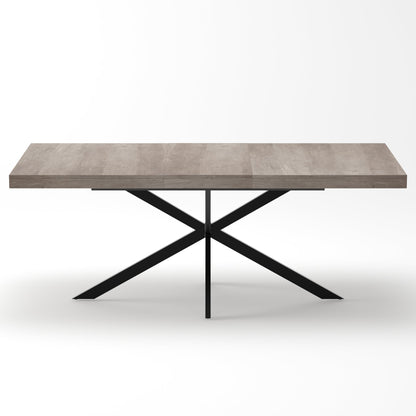 55.11'-70.86'Retro Rectangular Stretch Dining Table, Grey Carole Top With Same Color Embossed Center Plate, With Storage Box, kitchens