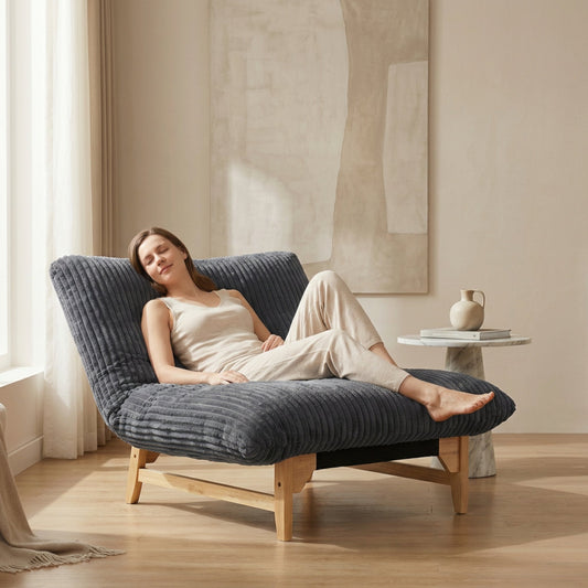 Bean bag chair for Adults, Accent Armless Lazy Sofa, Casual Single Sofa, Corduroy Fabric, With Backrest, Single Seat