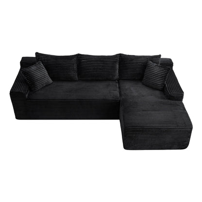 106.3" Cloud Modular Sectional Sofa Couch with L-Shape Chaise, Modern Minimalist Upholstered Couches, Deep Seat Corner Couch – Model W5515S00037