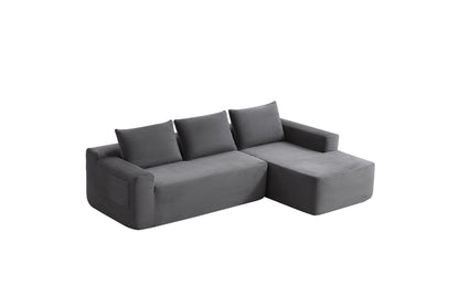 96.9'Compressible doubleCloud Sectional Couch with L-Shape Chaise, Modern Modular Sofa with Deep Seat, Upholstered Couches