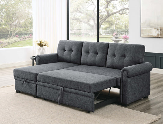 86" Linen Blend Upholstered Sleeper Sofa