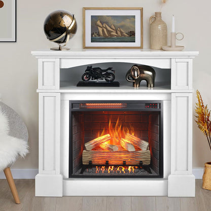 23 inch Infrared  heating electric fireplace insert, with log set & realistic flame, remote control with timer, overheating protection