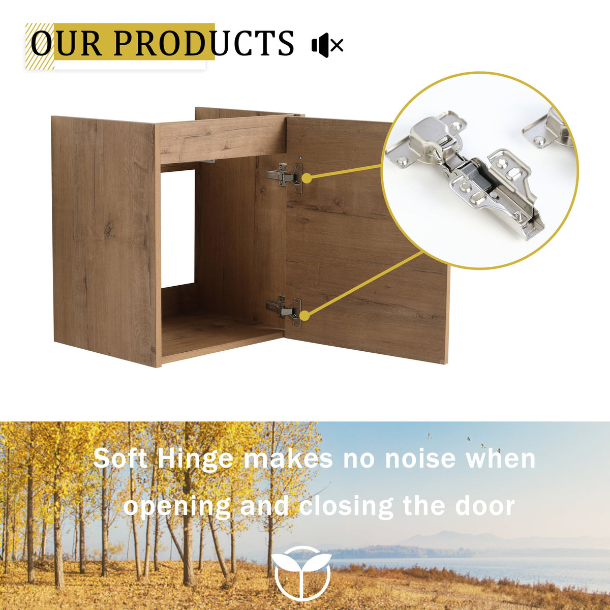 18'' Floating Wall-Mounted Bathroom Vanity with Ceramic Sink & Soft-Close Cabinet Door, For Small Bathroom