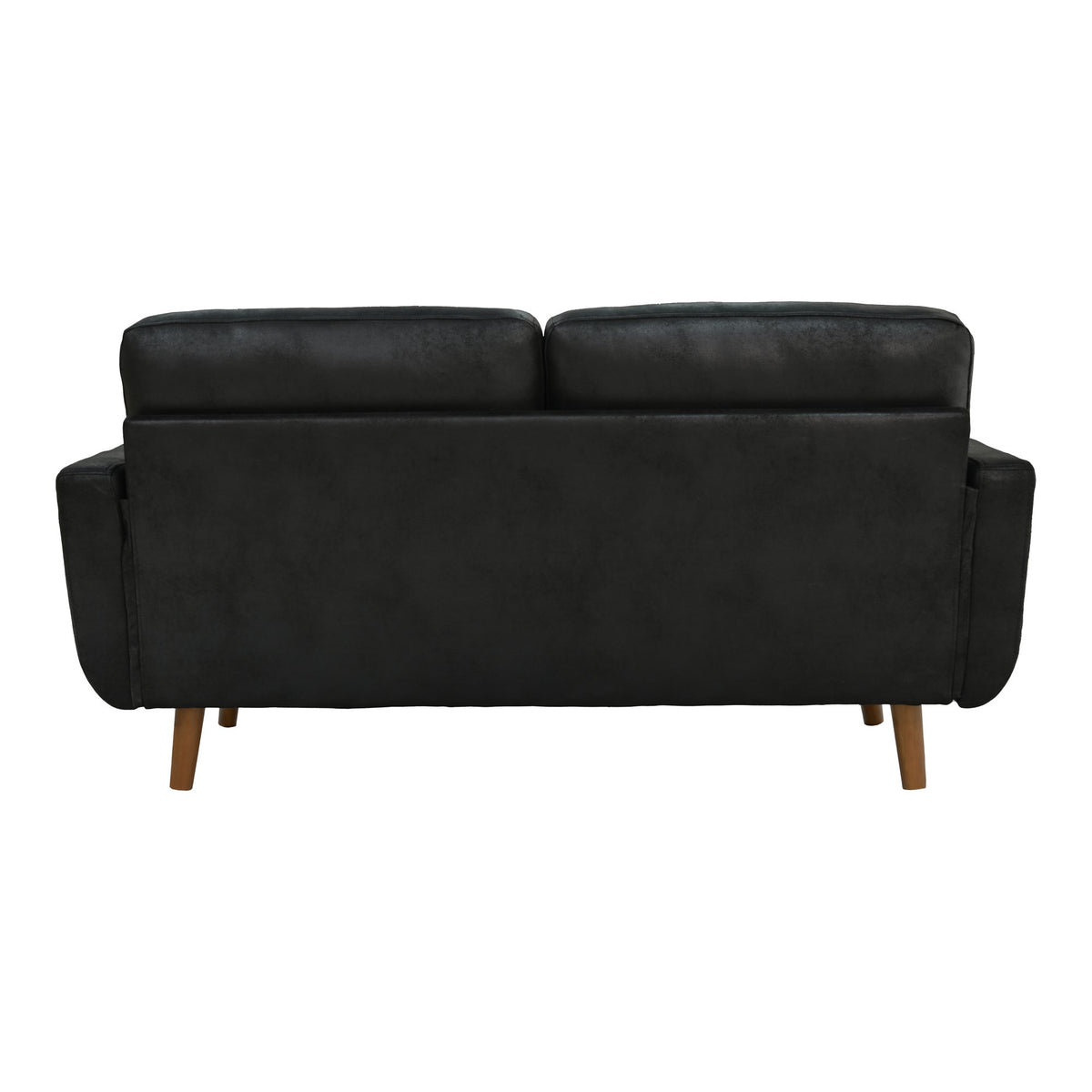 65-inch t Two-Seater Sofa in with Breathable Foil Fabric and Solid Wood Legs – Black