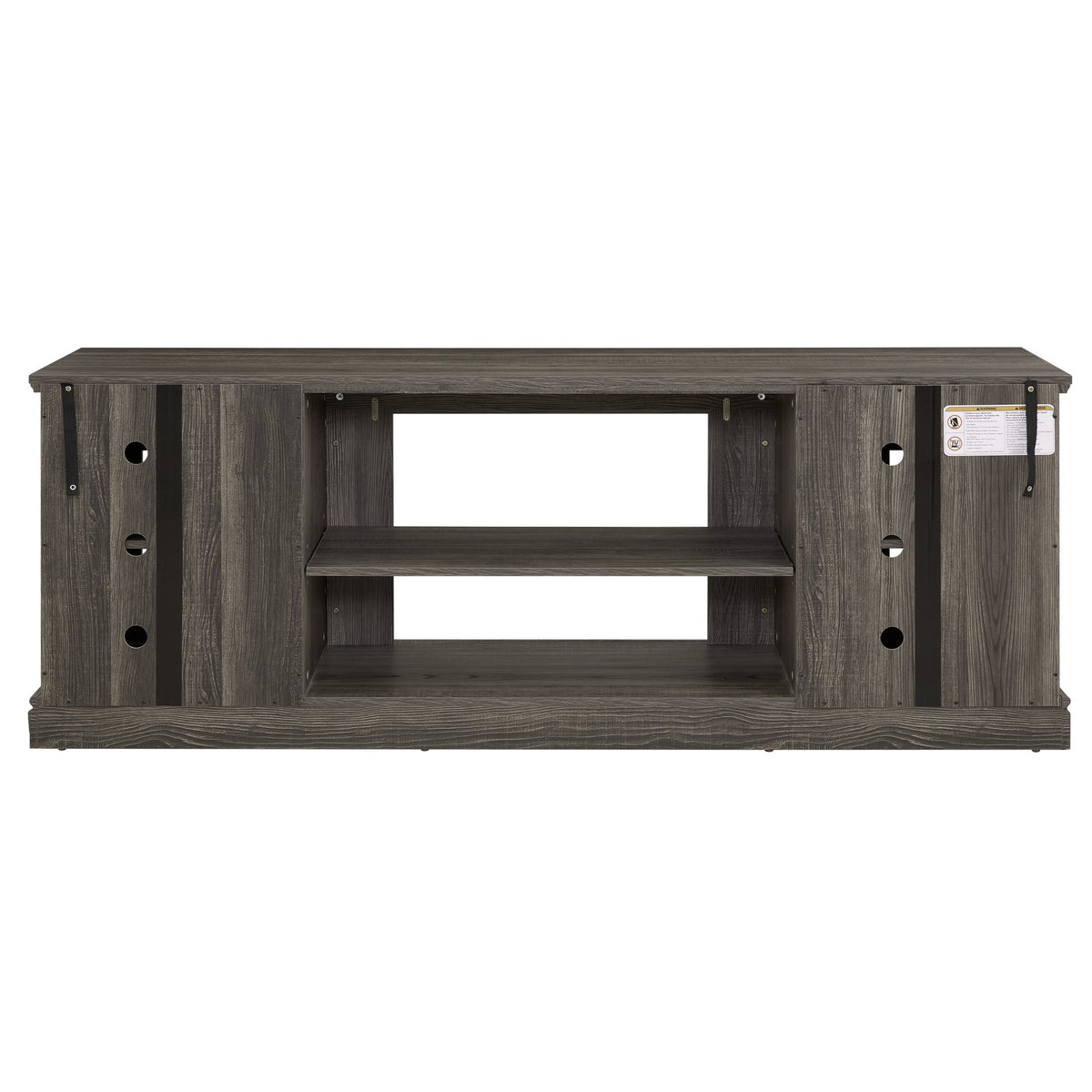 70" Modern TV Stand with 2-Door Storage, Faux Stone Media Console Cabinet, Grey Large Entertainment Center