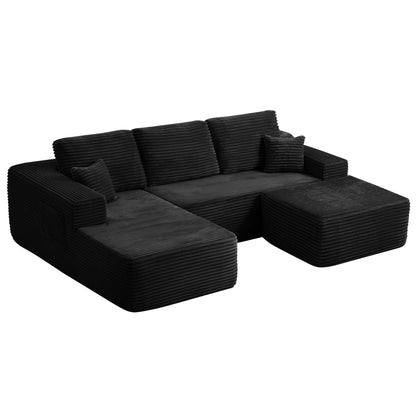 104" Cloud Sectional Sofa with U-Shape Chaise and Side Pockets, Modern Modular Design, Deep Seating, Upholstered Couch – Model W3975S00035