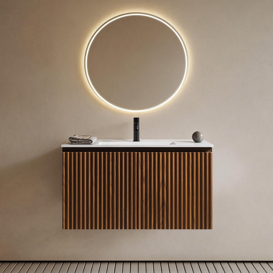 36inch Walnut Folding Wall Cabinet – Patented 1-Minute Install, Space-Saving & Easy Assemble,Modern style