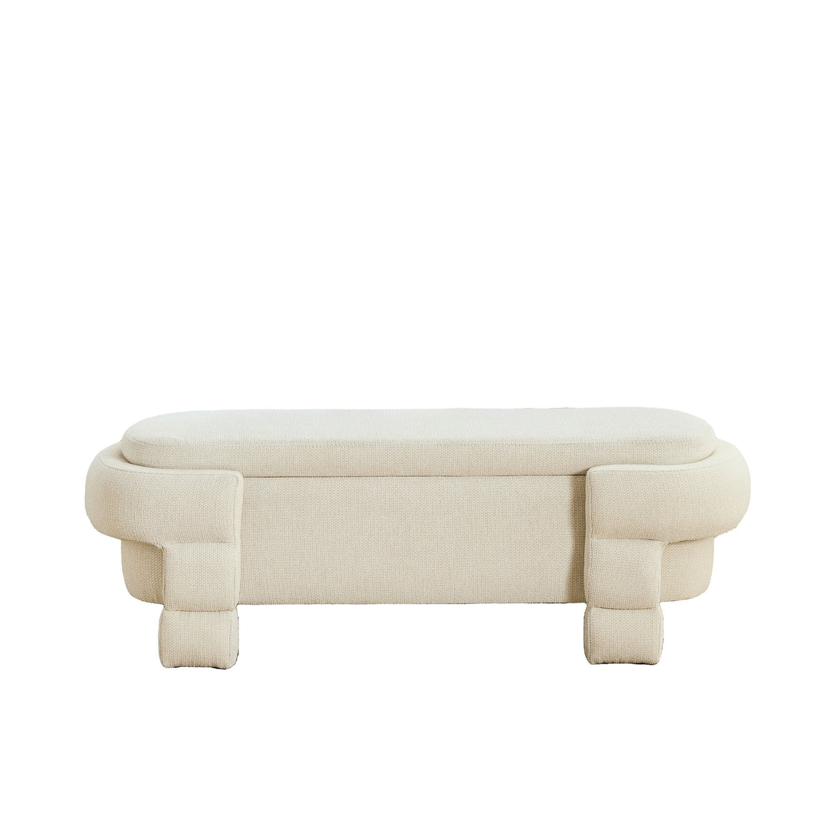 48.8" Ottoman with Storage,Storage Bench,Upholstered Entryway Bench with Seating, End of Bed Ottomans for Living Room, Bedroom, Modern Entryway Benchs,Beige