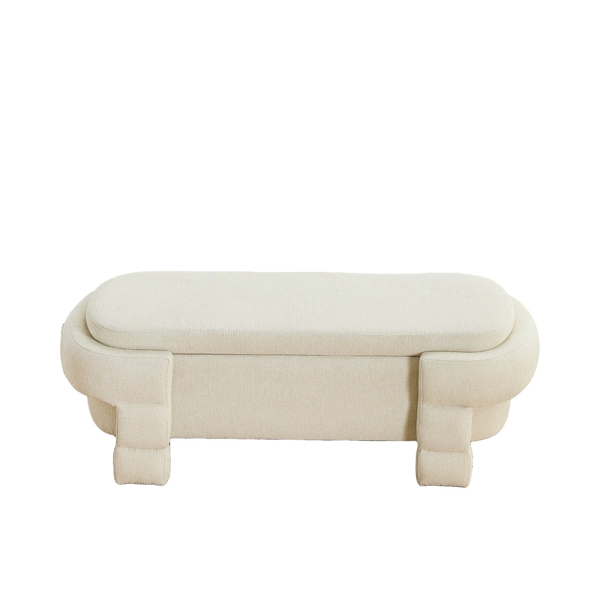 48.8" Ottoman with Storage,Storage Bench,Upholstered Entryway Bench with Seating, End of Bed Ottomans for Living Room, Bedroom, Modern Entryway Benchs,Beige
