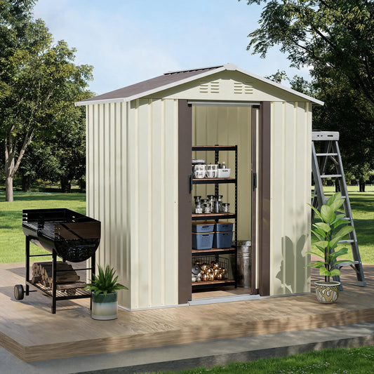 5x3 FT Metal Garden shed for Patio Outdoor backyard use Storage sheds Sliding Door design