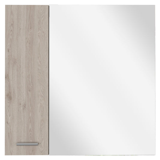 Avery Wall-Mounted Bathroom Storage Cabinet with Two Doors and Open Side Shelves