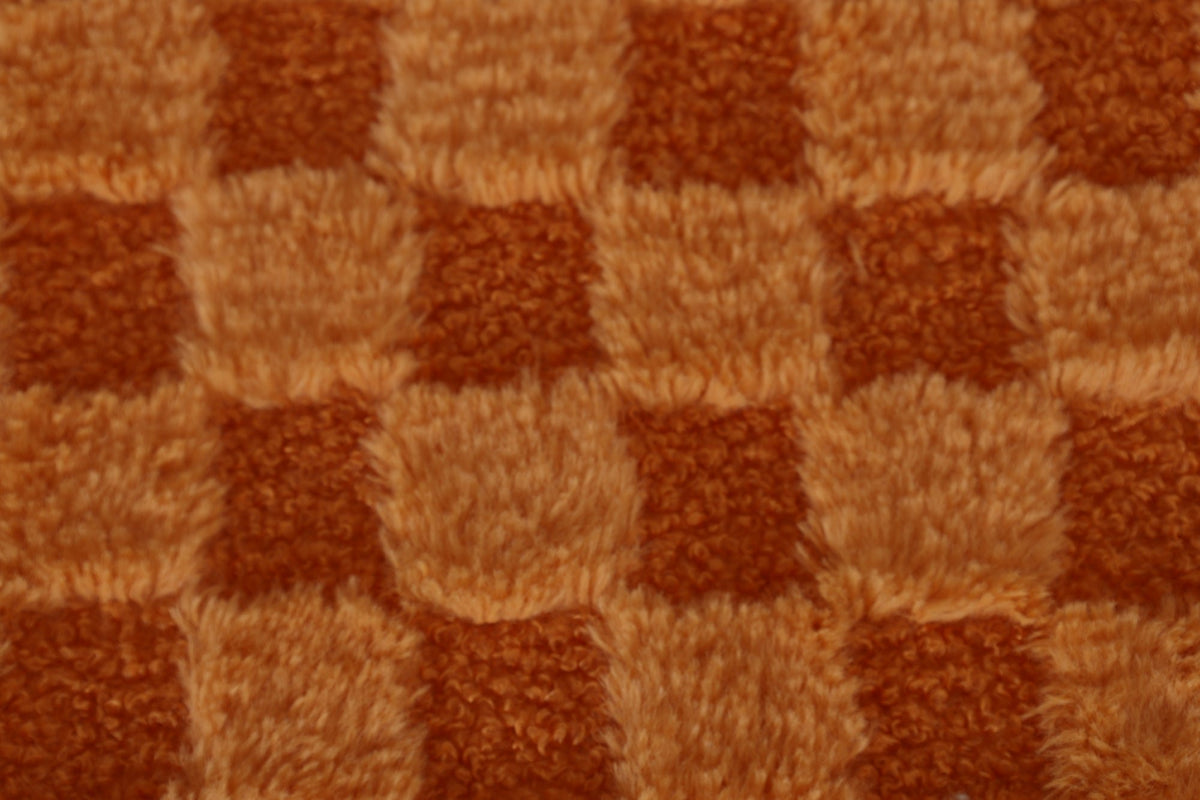 Checkered Corduroy Accent Armchair, Plush Checkerboard Upholstered Single Sofa Chair with Solid Wood Legs, Comfort Upholstered Side Chair, Available in Beige, Orange & Gray for Living Room and Bedroom