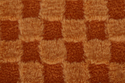 Checkered Corduroy Accent Armchair, Plush Checkerboard Upholstered Single Sofa Chair with Solid Wood Legs, Comfort Upholstered Side Chair, Available in Beige, Orange & Gray for Living Room and Bedroom