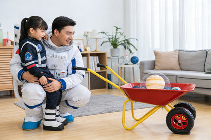 Children's metal trolley, Load-bearing capacity: 33LBS,children's heavy vehicle, metal structure two-wheeled trolley, steel pallet, can be used in gardens, loading leaves, soil, sand, etc. (red)