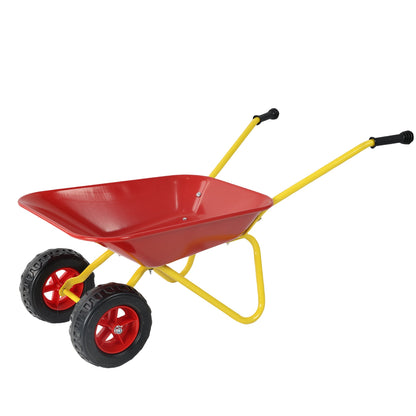 Children's metal trolley, Load-bearing capacity: 33LBS,children's heavy vehicle, metal structure two-wheeled trolley, steel pallet, can be used in gardens, loading leaves, soil, sand, etc. (red)