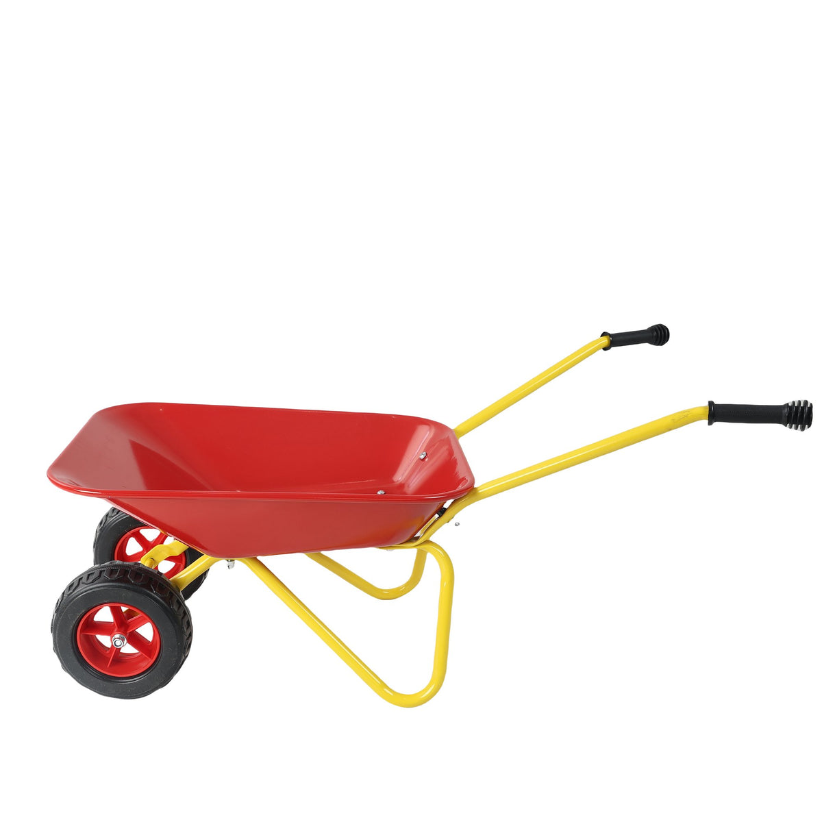 Children's metal trolley, Load-bearing capacity: 33LBS,children's heavy vehicle, metal structure two-wheeled trolley, steel pallet, can be used in gardens, loading leaves, soil, sand, etc. (red)