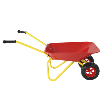 Children's metal trolley, Load-bearing capacity: 33LBS,children's heavy vehicle, metal structure two-wheeled trolley, steel pallet, can be used in gardens, loading leaves, soil, sand, etc. (red)