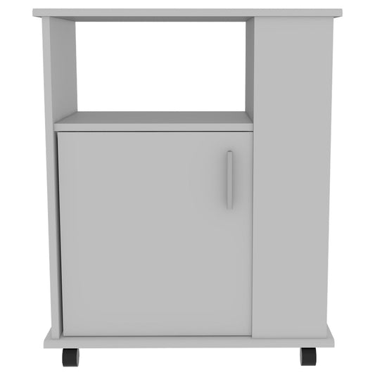 Kit Lower Microwave Cabinet, Single Door, Three Side Shelve -White