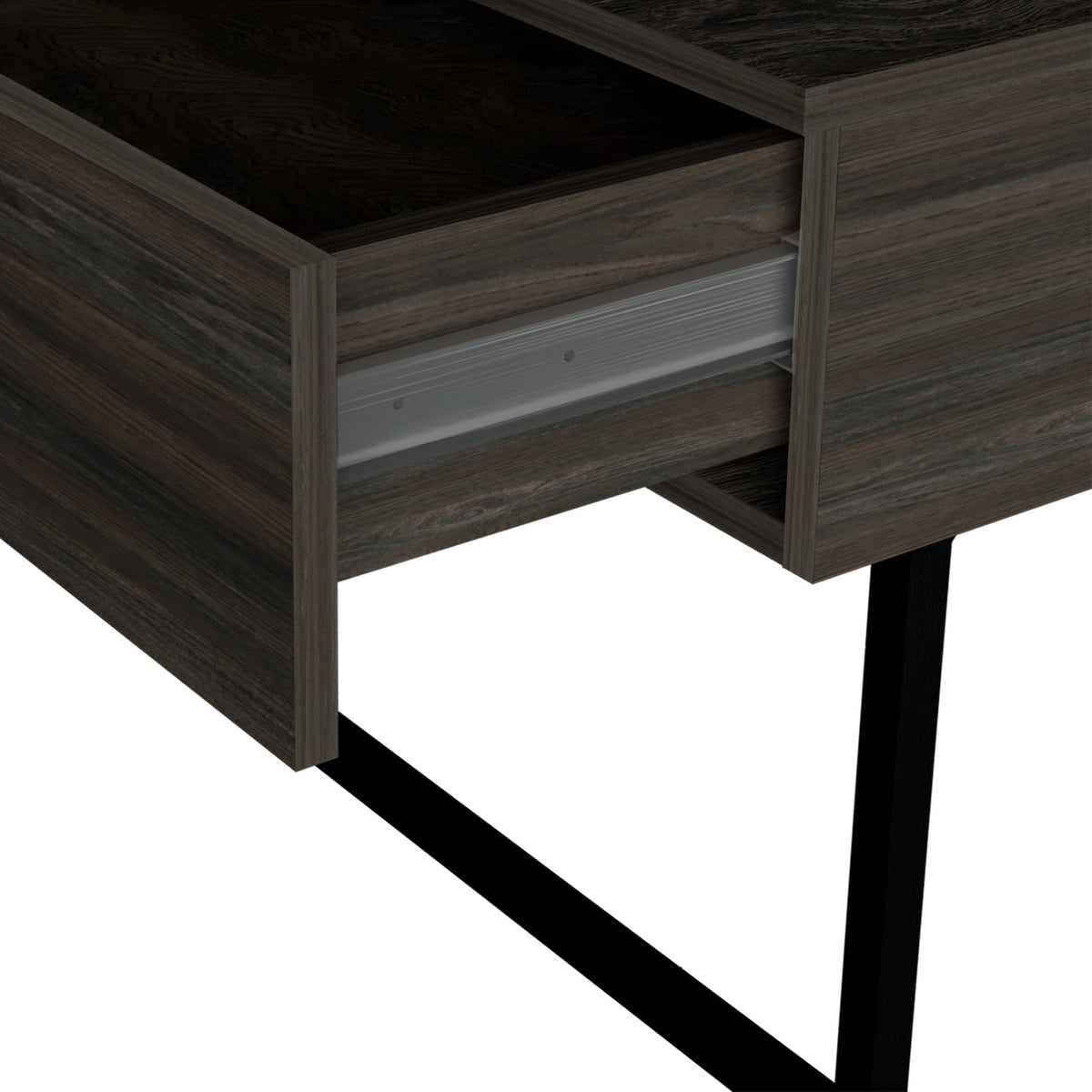 Lift Top Coffee Table, One Drawer, Two Legs, Carbon Espresso / Onyx